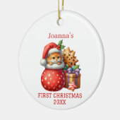 Cute Kitten First Christmas  セラミックオーナメント (左)