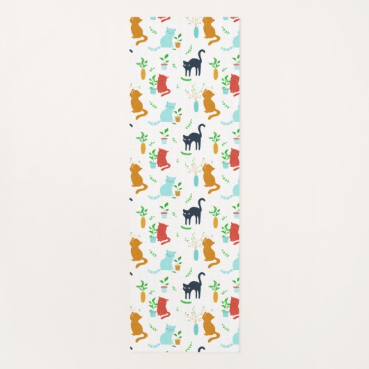 Cute Kitten Greenery Adventure ヨガマット (正面)