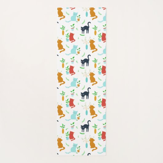 Cute Kitten Greenery Adventure ヨガマット (裏面)