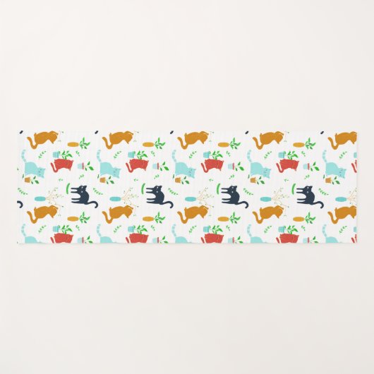 Cute Kitten Greenery Adventure ヨガマット (正面(横))