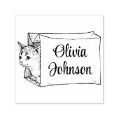 Cute Kitten in a Bag Signature Name Stamp セルフインキングスタンプ (デザイン)