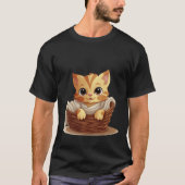 Cute Kitten in Basket Cozy Blanket Art ✨🐾🧺 Tシャツ (正面)