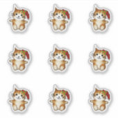 Cute Kitten in Santa Hat シール (正面)