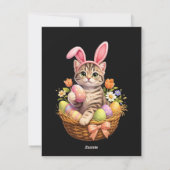 Cute Kitten Lovers Happy Easter Cat シーズンカード (裏面)