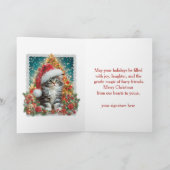 Cute Kitten Meowy Christmas Holiday Card シーズンカード (内部)