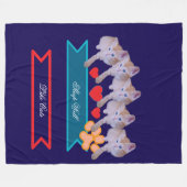 Cute Kitten Photo, Pawprint, Humor Text  フリースブランケット (正面(横))