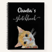 Cute kitten Sketchbook and name ノートブック (正面)