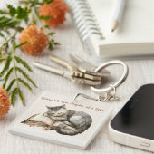 Cute Kitten Sleeping on Open Book Gift キーホルダー (正面右)