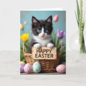 Cute Kitten Springtime Joy Card カード (正面)