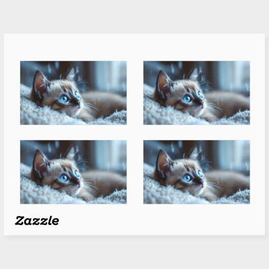 Cute Kitten Sticker  長方形シール (シート)