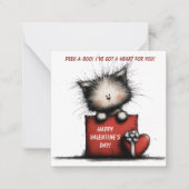 Cute Kitten Valentine Card ノートカード (正面)