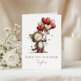 Cute Kitten Valentine Card – Love You Fur-Ever シーズンカード