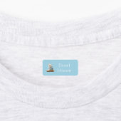 Cute Kitten with Backpack Blue Clothes ラベル (貼付)