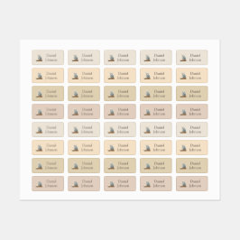 Cute Kitten with Backpack Neutral Clothes ラベル