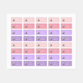 Cute Kitten with Backpack Pink and Lilac Clothes ラベル (シート)