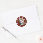 Cute Kitten with Butterflies Sticker | Adorable Ca ラウンドシール (封筒)