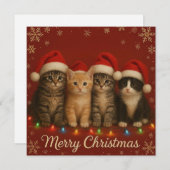 Cute kittens Christmas Card. シーズンカード (正面/裏面)