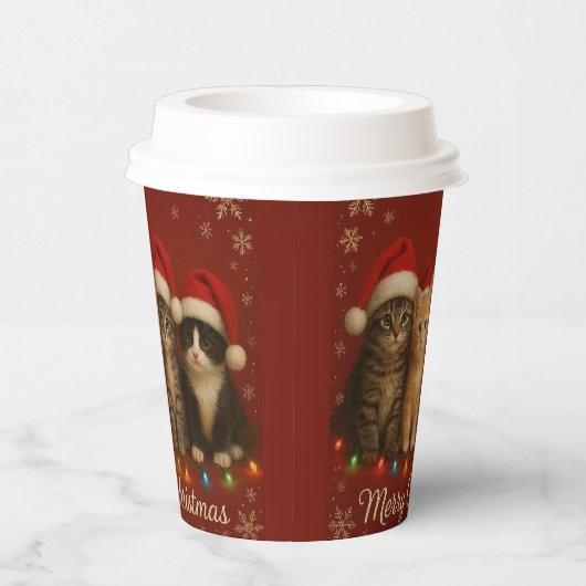 Cute Kittens Christmas Cup. 紙コップ (右)
