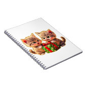 **Cute Kittens Fighting Over a Gift – Funny Christ ノートブック (右側)