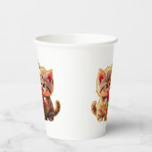 **Cute Kittens Fighting Over a Gift – Funny Christ 紙コップ (左)