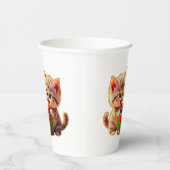 **Cute Kittens Fighting Over a Gift – Funny Christ 紙コップ (右)