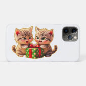 **Cute Kittens Fighting Over a Gift – Funny Christ Case-Mate iPhoneケース (裏面(横))