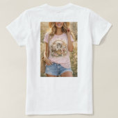Cute Kittens Floral Graphic Girls T-Shirt Tシャツ (デザイン裏面)