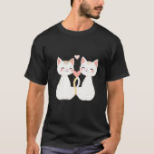 Cute Kittens Heart Tail Love Wedding Art ✨🐾💕 Tシャツ (正面)