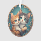Cute Kittens Hugging Together オーナメント (正面)