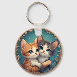 Cute Kittens Hugging Together キーホルダー