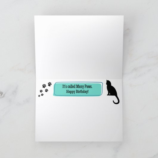 Cute Kittens Many Paws Happy Birthday カード (内部)