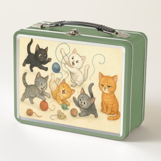 Cute kittens Metal Lunchbox メタルランチボックス (正面)