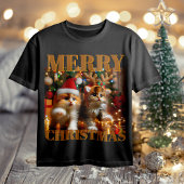 Cute kittens with Santa Claus and reindeer hats 1 Tシャツ