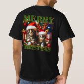 Cute kittens with Santa Claus and reindeer hats 4 Tシャツ (裏面)