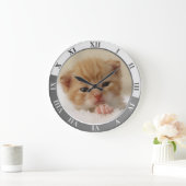 Cute Kitty ラージ壁時計 (ホーム)