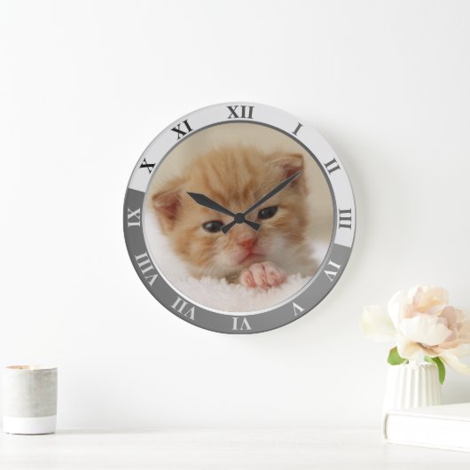 Cute Kitty ラージ壁時計 (ホーム)