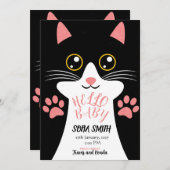 Cute Kitty Baby Arrival Announcement サンキューカード (正面/裏面)