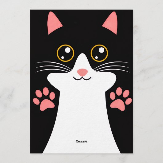 Cute Kitty Baby Arrival Announcement 招待状 (裏面)