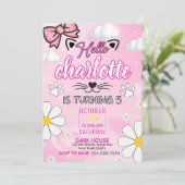 Cute Kitty Birthday Invitation, Kitty Birthday Inv 招待状 (スタンド正面)