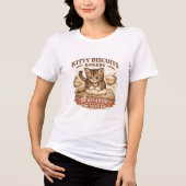 Cute Kitty Biscuits Bakery "We Knead 'Em" Pun  トライブレンドＴシャツ (正面)