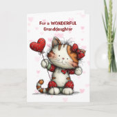 Cute Kitty Cat Granddaughter Valentine Card シーズンカード (正面)