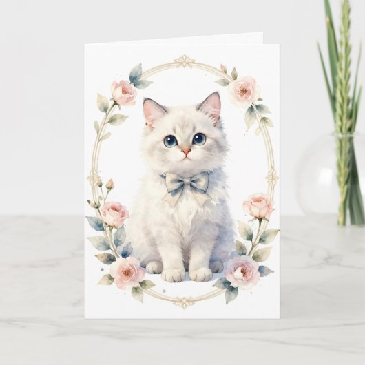 cute kitty cat greeting card カード (正面)