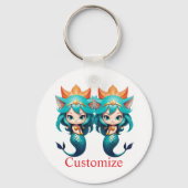 Cute Kitty Cat Mermaid Thunder_Cove キーホルダー (裏面)