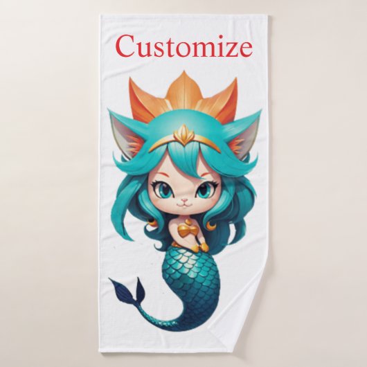 Cute Kitty Cat Mermaid Thunder_Cove バスタオル (バスタオル)