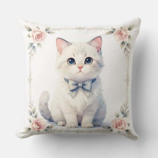 cute kitty cat pillow クッション (正面)