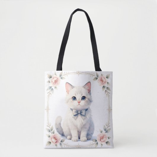 cute kitty cat tote bag トートバッグ (正面)