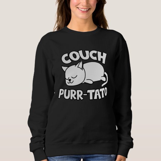 Cute kitty couch potatos  cat couch purr tato スウェットシャツ (正面)