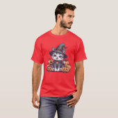 Cute Kitty Posing with Pumpkin Adorable Fall Cat S Tシャツ (正面フル)