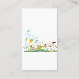 Cute Kitty Reading a Book 名刺