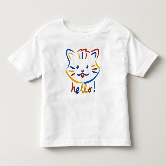 Cute kitty says hello! トドラーTシャツ (正面)